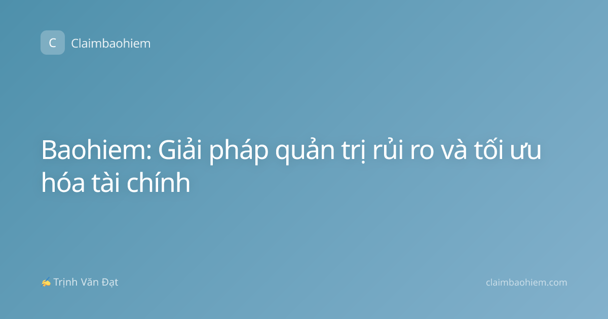 Baohiem: Giải pháp quản trị rủi ro và tối ưu hóa tài chính
