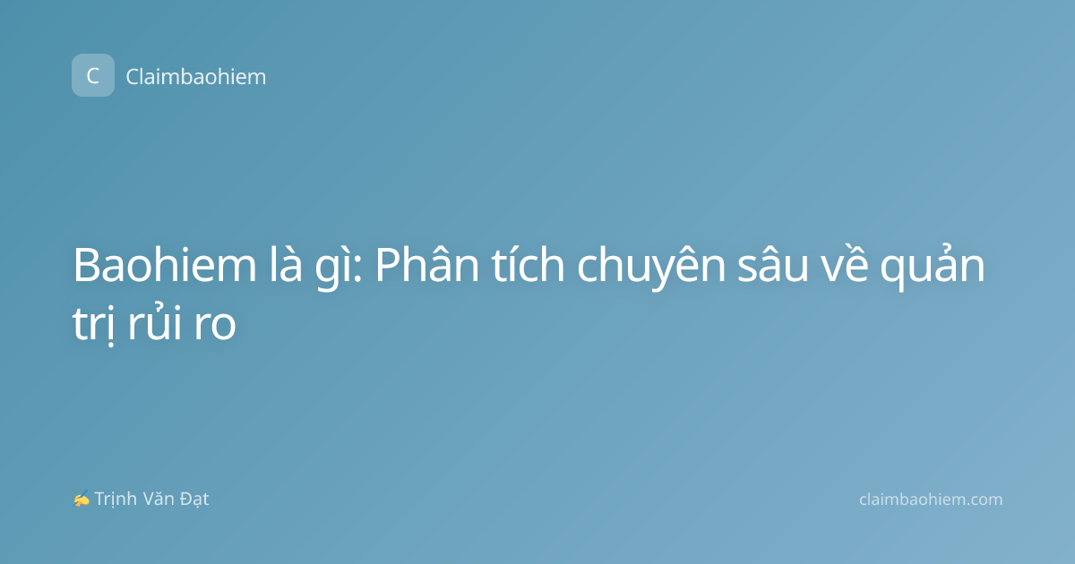 Baohiem là gì: Phân tích chuyên sâu về quản trị rủi ro