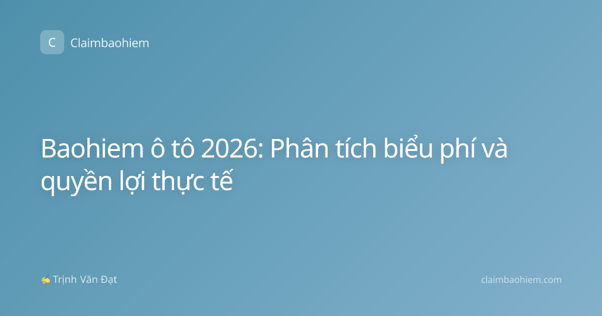 Baohiem ô tô 2026: Phân tích biểu phí và quyền lợi thực tế